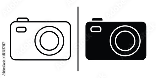 Camera Icon: A minimalist depiction of camera, showcasing its design, perfect for illustrative usage.