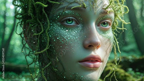 Forest Spirit Covered in Moss and Glitter