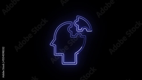 Wallpaper Mural Glowing neon Solution icon animation with black background. HD animated outline lightbulb and problem-solving concept video loop Torontodigital.ca