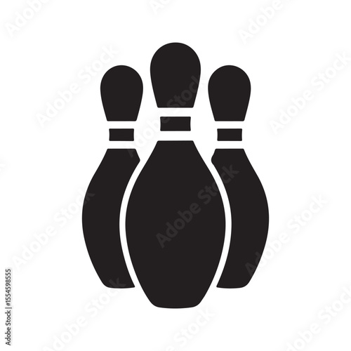 Bowling Pins Silhouette Icon for Sports and Entertainment Design