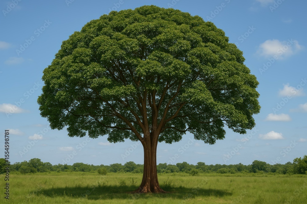 Fototapeta premium Majestic tree in open field.