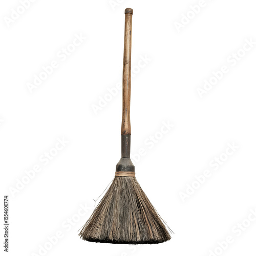 Aged, rustic broom, perfect for historical or cultural themes.
