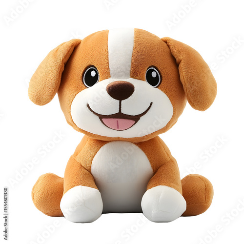 Adorable stuffed dog toy, perfect for children's room decor.