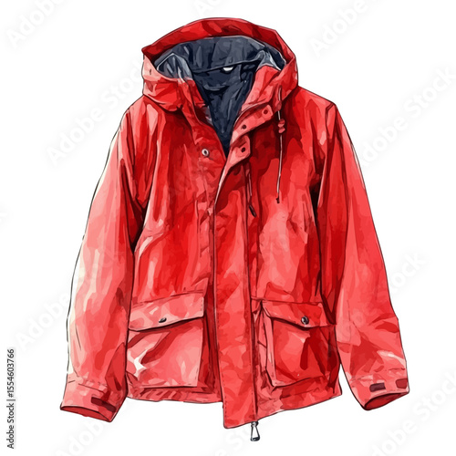 watercolor vector of Lightweight Jacket, isolated on a white background.