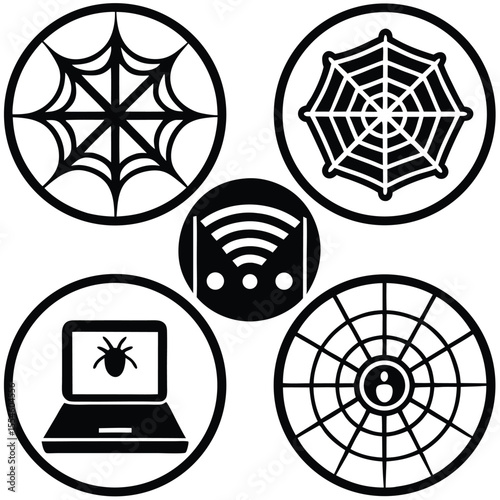 Vector illustration set of celtic star cross knot ornament symbols and logo design elements