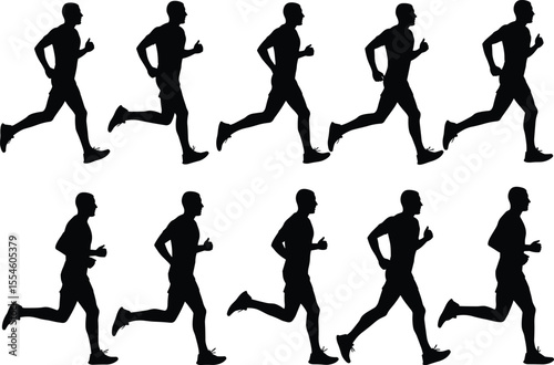set of silhouettes of people