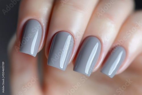 Stylish light grey square nails manicure design for fashion and beauty inspiration