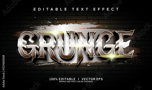 grunge vector text effect with modern style design