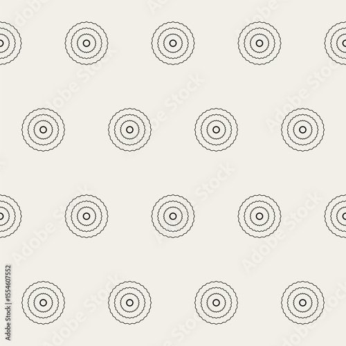 Circle Graphic Seamless Pattern background. Minimalist Geometric Round Outline Shape Silhouette Wrapping Paper. Wallpaper Art. Textile fabric Soft Minimalist Graphic Print Decoration.
