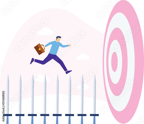 Adventure, business risk, profiting from risks and crises, finding opportunities in dangers, stock illustration

