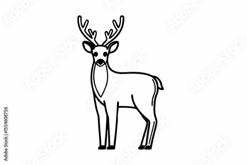 deer silhouette isolated on white