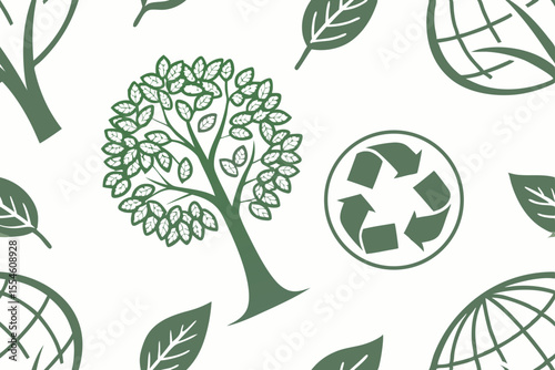 set of green leaves