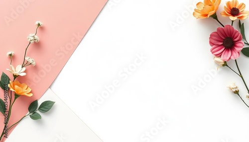 Wallpaper Mural Elegant minimalist wedding invitation design with geometric shapes and delicate floral accents,  floral,  simple wedding Torontodigital.ca