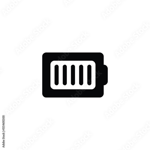 Flat full battery icon with green charge