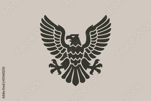 Eagle with spread wings heraldic style vector illustration

