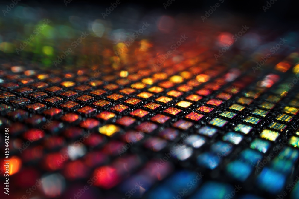 Obraz premium LCD Texture. Macro Shot of Digital Screen Surface with Grid Pattern