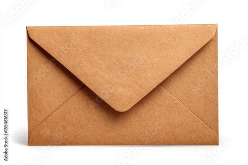 Manilla Envelope - Simple Legal Size Mail Letter with Metal Clasp on White Background