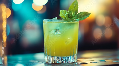Selective focus of raw mango drink recipe