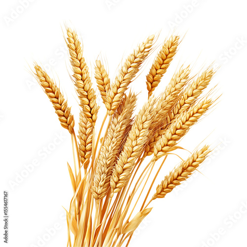 Golden Wheat Sheaves Harvest Abundance  Cereal Grains On Transparent Background