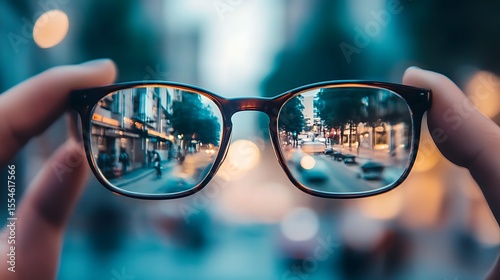 Selective focus on the front glass