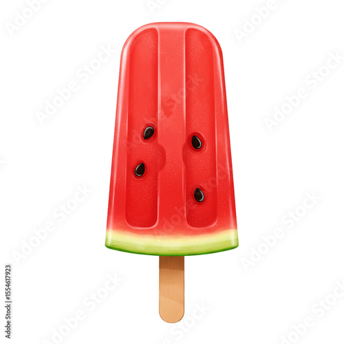 watermelon popsicle ice cream isolated on white background 