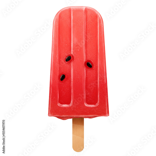 watermelon popsicle ice cream isolated on white background 