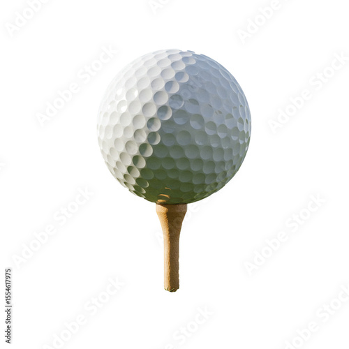golf ball on the tee isolated on white background
