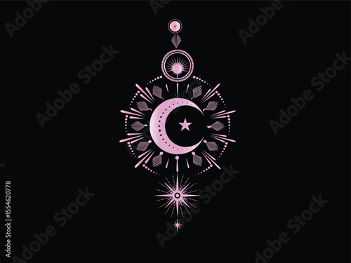 moon phases, sacred geometry, mandala, mystical, Victor