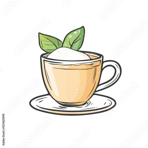 Chai Tea 2D flat vector illustration, isolated on a white background.