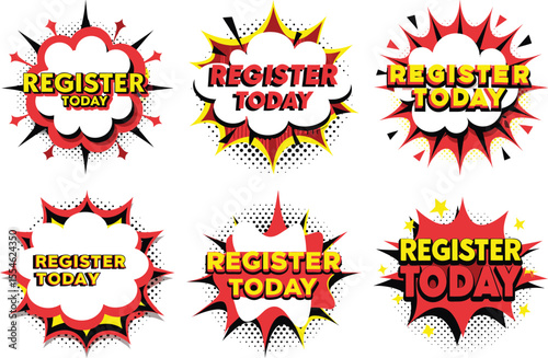 Register Today: Six Unique Comic Book Style Designs for Your Events