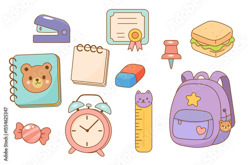 Back to school sale posters with discount and supplies