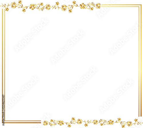 frame with leaves gold border Golden Border Warm Color Frame	
