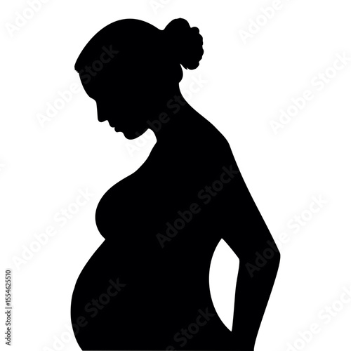 Pregnancy IVF (In Vitro Fertilization) fertility silhouette illustration