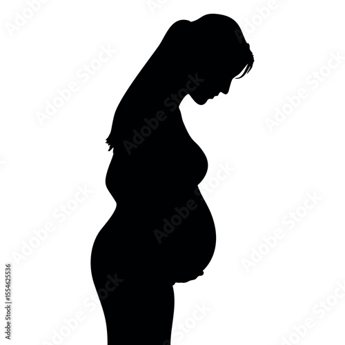Pregnancy IVF (In Vitro Fertilization) fertility silhouette illustration