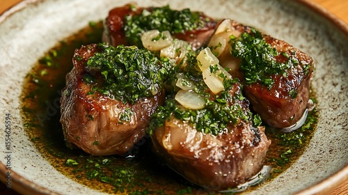 Served with garlic olive oil onion and parsley sauce