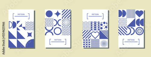 Trendy covers design. Minimal geometric shapes compositions. Applicable for brochures, posters, covers and banners.