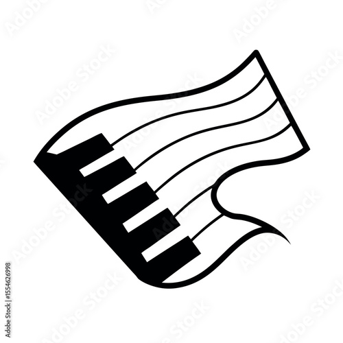 Keyboard Piano Flowing into Sheet Music Vector