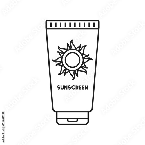 Sunscreen cream icon in flat style. Skin protection vector illustration on isolated background. Skincare pharmacy sign business concept.