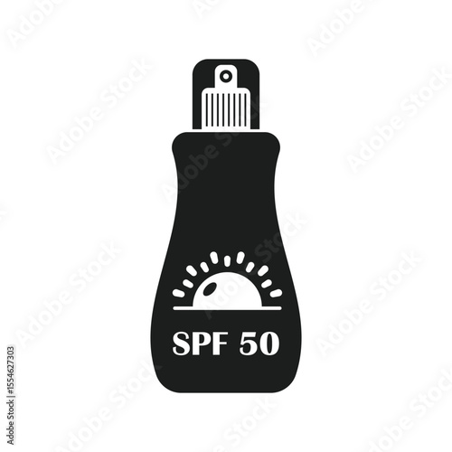 Sunscreen cream icon in flat style. Skin protection vector illustration on isolated background. Skincare pharmacy sign business concept.