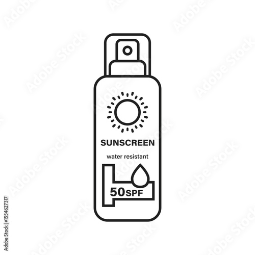 Sunscreen cream icon in flat style. Skin protection vector illustration on isolated background. Skincare pharmacy sign business concept.
