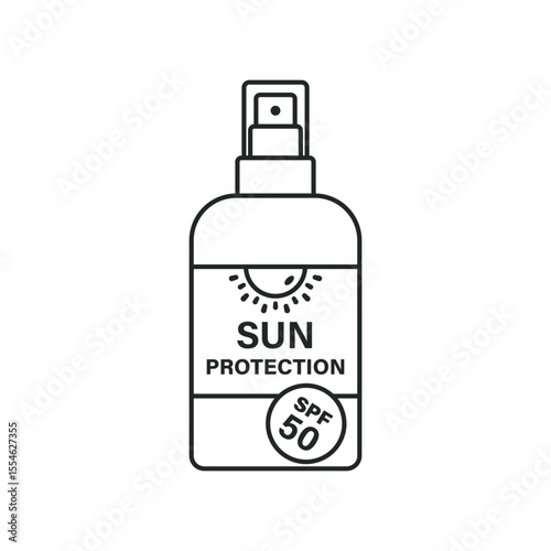 Sunscreen cream icon in flat style. Skin protection vector illustration on isolated background. Skincare pharmacy sign business concept.