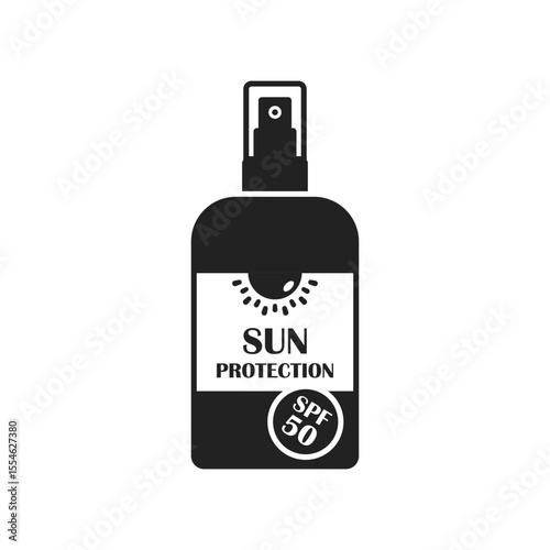 Sunscreen cream icon in flat style. Skin protection vector illustration on isolated background. Skincare pharmacy sign business concept.