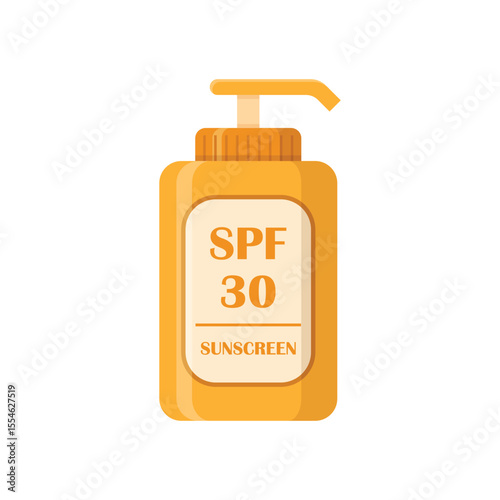 Sunscreen cream icon in flat style. Skin protection vector illustration on isolated background. Skincare pharmacy sign business concept.