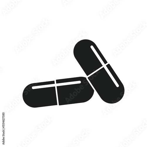 Pill icon in flat style. Drug vector illustration on isolated background. Medicine pharmacy sign business concept.