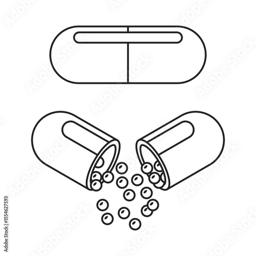 Pill icon in flat style. Drug vector illustration on isolated background. Medicine pharmacy sign business concept.