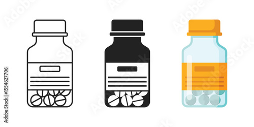 Pill icon set collection in flat style. Drug vector illustration on isolated background. Medicine pharmacy sign business concept.