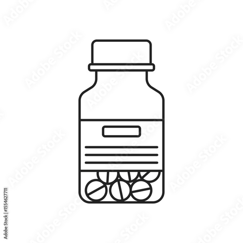 Pill icon in flat style. Drug vector illustration on isolated background. Medicine pharmacy sign business concept.