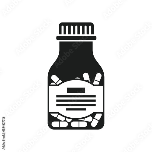 Pill icon in flat style. Drug vector illustration on isolated background. Medicine pharmacy sign business concept.