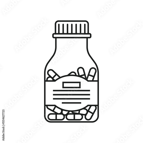 Pill icon in flat style. Drug vector illustration on isolated background. Medicine pharmacy sign business concept.