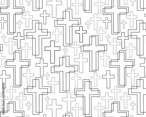 Seamless pattern of lines in the shape of crosses
